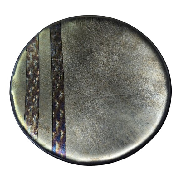 Dichroic Fused Art Glass Plate Fused Glass  9.75x9.75 Iridescent READ - Picture 2 of 7